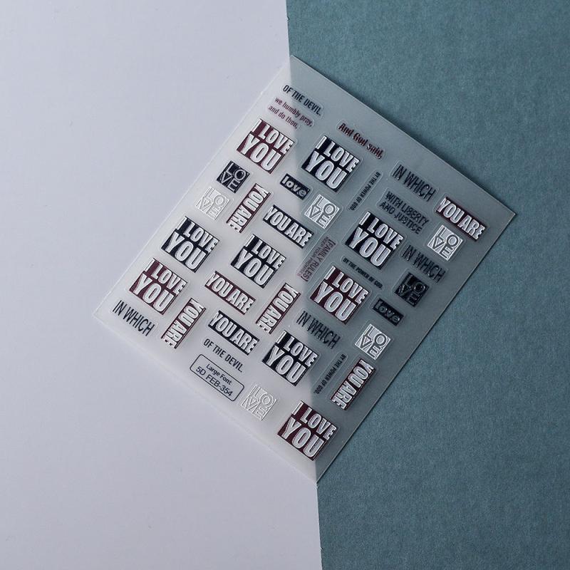 5D Embossed Nail Stickers I LOVE YOU Nail Decals DIY Nail Art Accessories