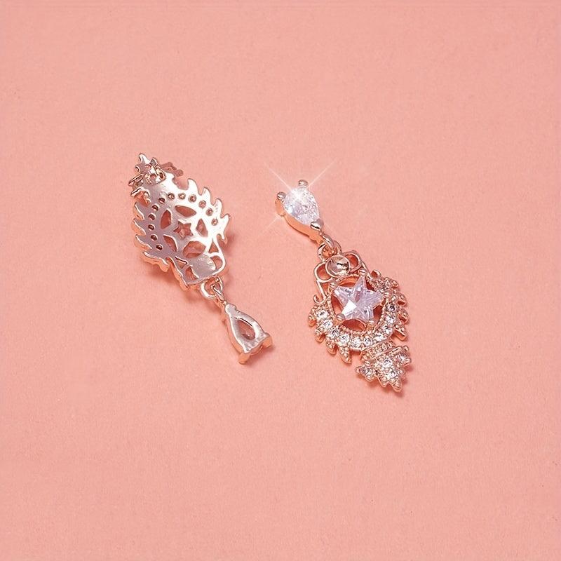 Zircon Star Crown Pendant Nail Art Rhinestone Accessory