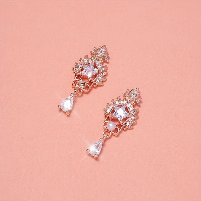 Zircon Star Crown Pendant Nail Art Rhinestone Accessory