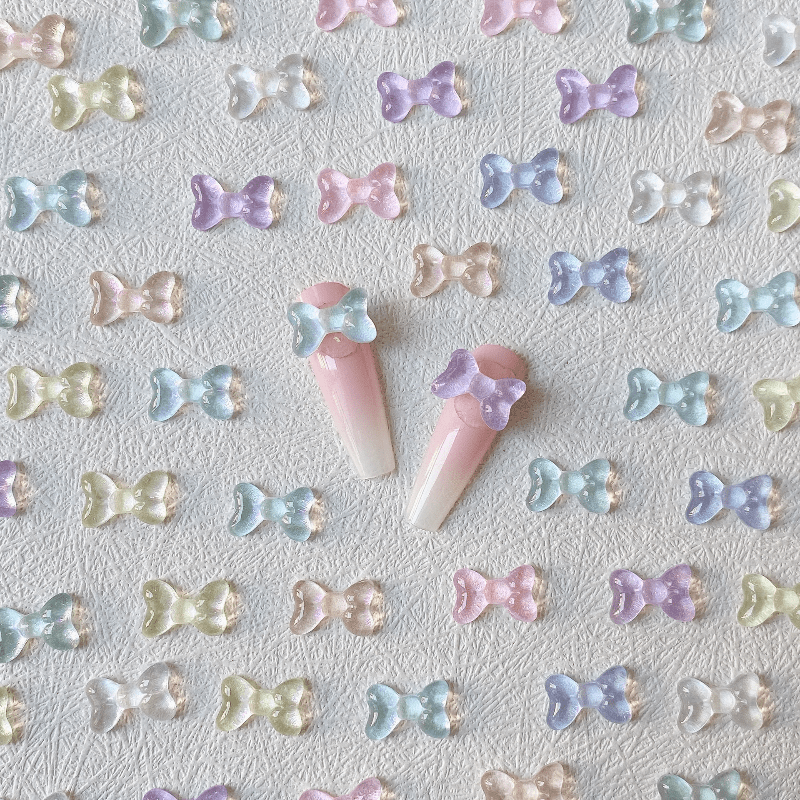 Aurora Bowknot Nail Charms 3D Nail Art Decoration 20 Pcs
