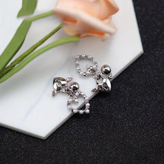 5pcs Heart Nail Charms w/ Pearls Zircon Pendant DIY Nail Decorations