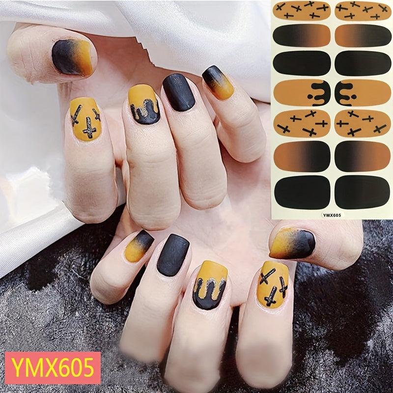 Halloween Nail Art Stickers & File - Pumpkin Spider Web Ghost
