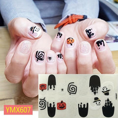 Halloween Nail Art Stickers & File - Pumpkin Spider Web Ghost