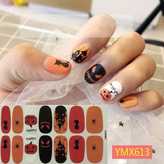 Halloween Nail Art Stickers & File - Pumpkin Spider Web Ghost