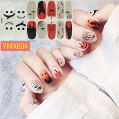 Halloween Nail Art Stickers & File - Pumpkin Spider Web Ghost