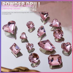 20 Pink Rhinestones for Nail Art and Crafts, Mixed Shapes with Pointed Backs