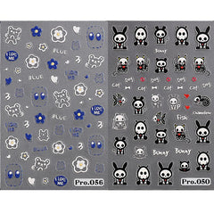 2 Sheets Halloween Nail Art Stickers Decals Self Adhesive