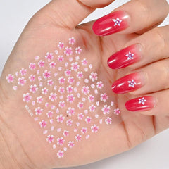 Flower Nail Art Sticker Set With Tweezers Nail File And Pusher