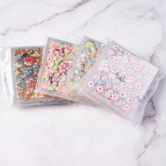 Flower Nail Art Sticker Set With Tweezers Nail File And Pusher