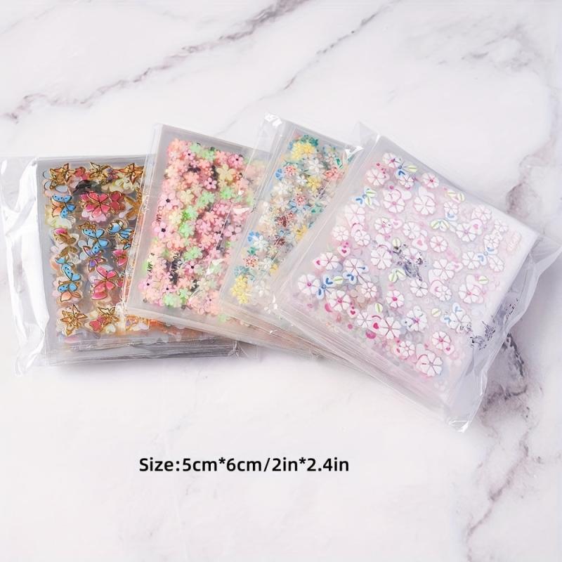 Flower Nail Art Sticker Set With Tweezers Nail File And Pusher