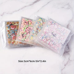 Flower Nail Art Sticker Set With Tweezers Nail File And Pusher