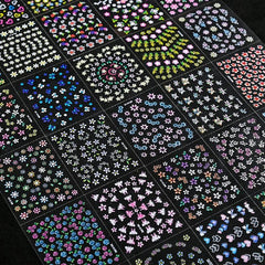 Flower Nail Art Sticker Set With Tweezers Nail File And Pusher
