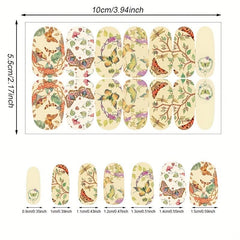 Butterfly Nail Polish Strips Self Adhesive Full Nail Wraps Sticker Manicure Kit