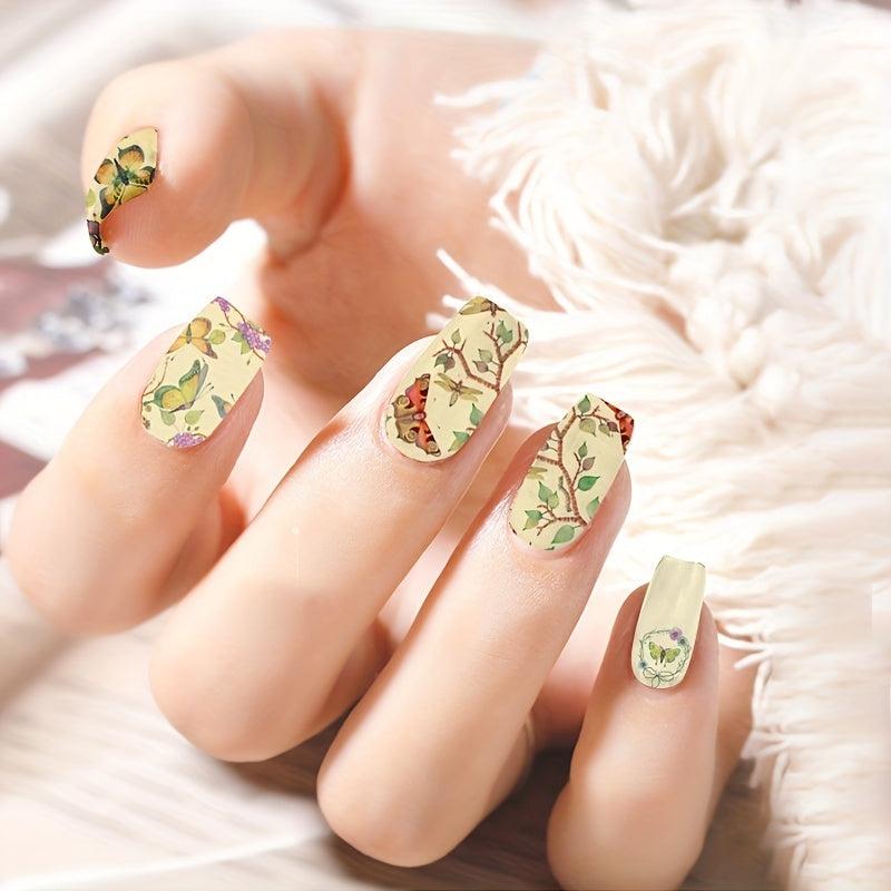 Butterfly Nail Polish Strips Self Adhesive Full Nail Wraps Sticker Manicure Kit