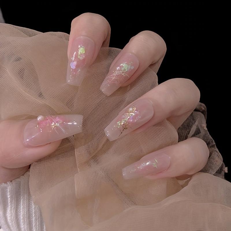 Colorful Seashell Slices Glitter Nail Art Flakes for Women Girls