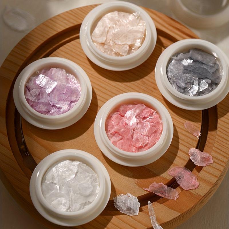 Colorful Seashell Slices Glitter Nail Art Flakes for Women Girls
