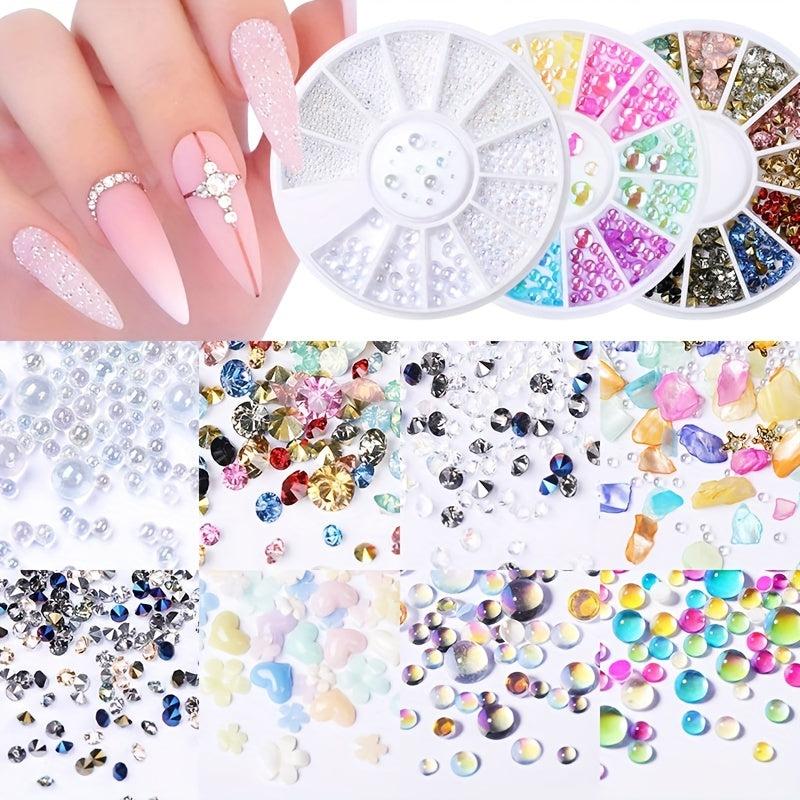1box Sparkling Rhinestone Nail Art Charms for DIY Crafts
