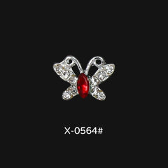 Aurora Zircon Butterfly Nail Art Rhinestones Charms 5 Pcs