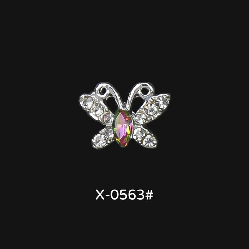 Aurora Zircon Butterfly Nail Art Rhinestones Charms 5 Pcs