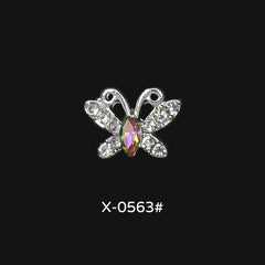 Aurora Zircon Butterfly Nail Art Rhinestones Charms 5 Pcs