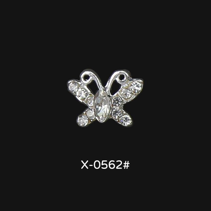 Aurora Zircon Butterfly Nail Art Rhinestones Charms 5 Pcs