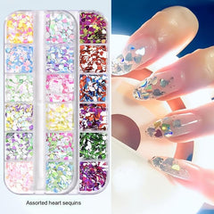 12 Colors Glitter Nail Sequins For Christmas And Fall 3D Nail Art Flakes