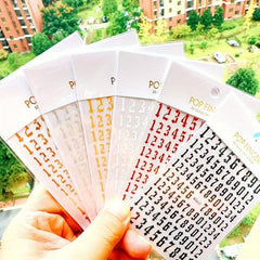 3D Laser Nail Decals Self Adhesive English Letter Nail Art Stickers