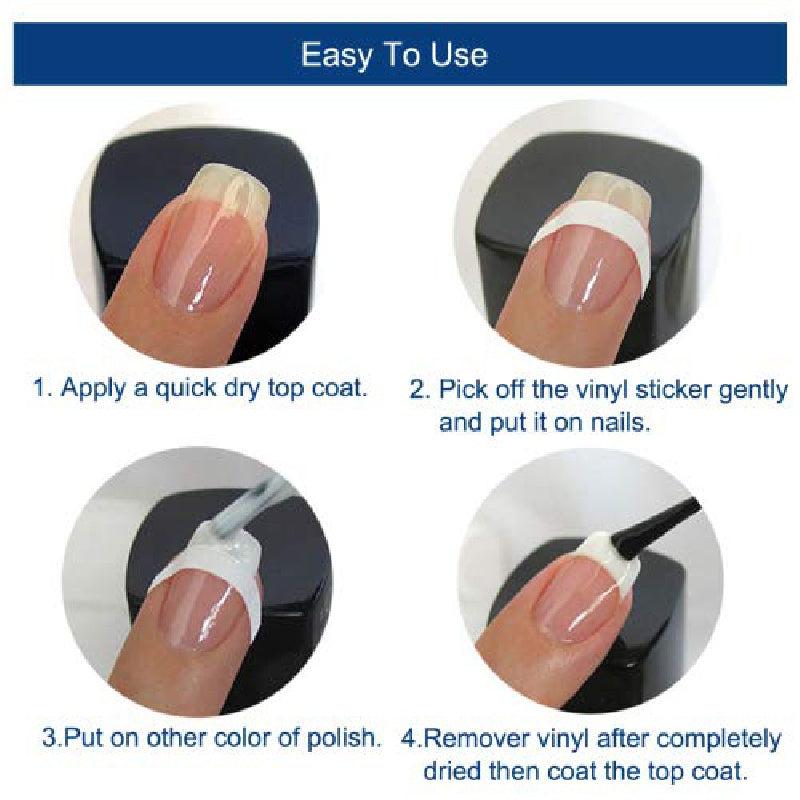 26pcs French Manicure Nail Stickers Set with Tweezers and Files