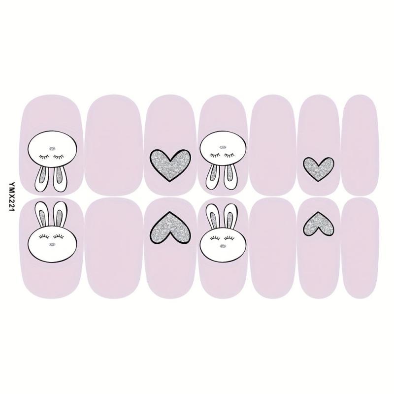 Colorful Nail Polish Stickers 8 Sheets Pack