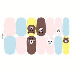 Colorful Nail Polish Stickers 8 Sheets Pack