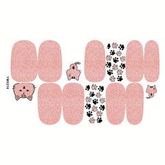 Colorful Nail Polish Stickers 8 Sheets Pack