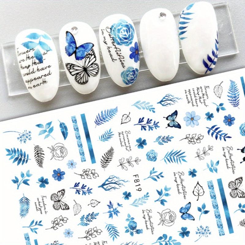 5pcs Christmas Snowflake Reindeer Nail Art Stickers Self Adhesive