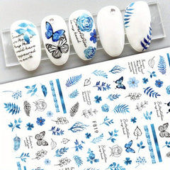 5pcs Christmas Snowflake Reindeer Nail Art Stickers Self Adhesive