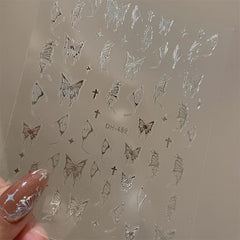 6pcs Butterfly Nail Art Stickers 3D Self-adhesive Nail Stickers