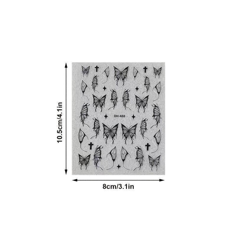 6pcs Butterfly Nail Art Stickers 3D Self-adhesive Nail Stickers