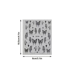 6pcs Butterfly Nail Art Stickers 3D Self-adhesive Nail Stickers