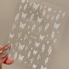 6pcs Butterfly Nail Art Stickers 3D Self-adhesive Nail Stickers