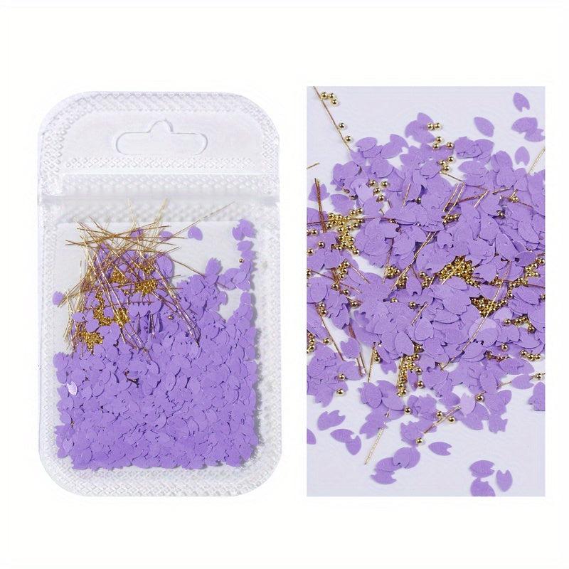 Cherry Blossoms Nail Art Sequins 3D Petal Nail Glitter Flakes