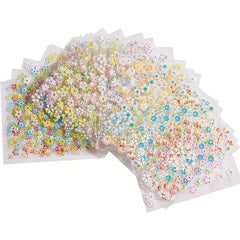 Colorful Flower Nail Art Stickers Self Adhesive Decals