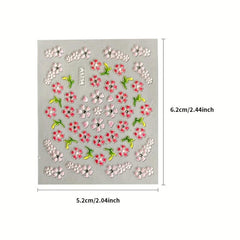 Colorful Flower Nail Art Stickers Self Adhesive Decals