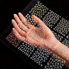 Colorful Flower Nail Art Stickers Self Adhesive Decals