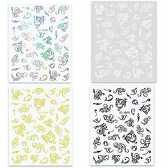 4 Sheets Retro Bohemian Totem Nail Art Stickers Self Adhesive Nail Art Decals