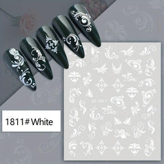 4 Sheets Retro Bohemian Totem Nail Art Stickers Self Adhesive Nail Art Decals