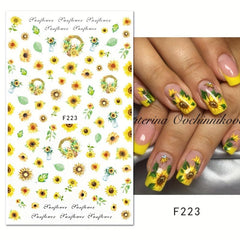 Spring Flower Sunflower Nail Art Stickers Decals