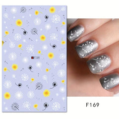 Spring Flower Sunflower Nail Art Stickers Decals