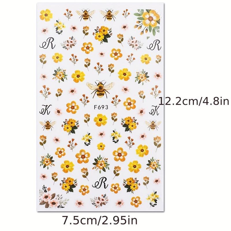 Spring Flower Sunflower Nail Art Stickers Decals