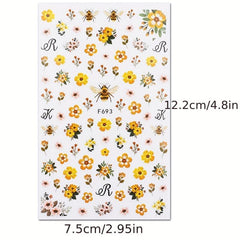 Spring Flower Sunflower Nail Art Stickers Decals