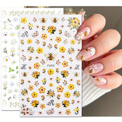 Spring Flower Sunflower Nail Art Stickers Decals
