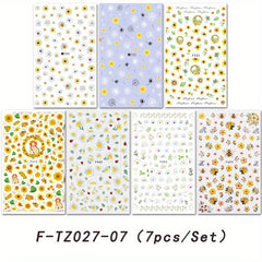 Spring Flower Sunflower Nail Art Stickers Decals