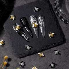 10pcs Bee Nail Art Charms Alloy 3D Punk Nail Accessories DIY Nail Salons